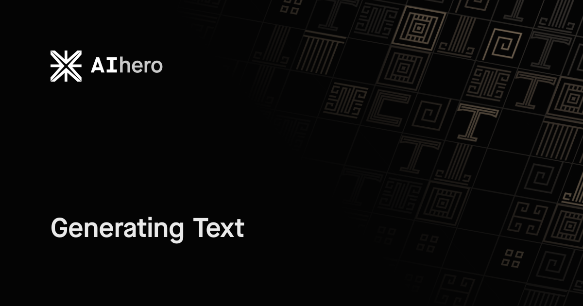 Generating Text | AI SDK v6 Crash Course