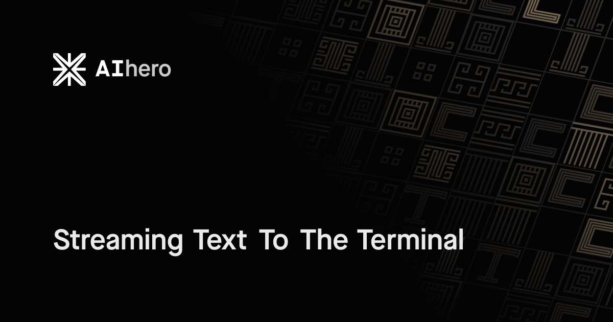 Streaming Text To The Terminal | AI SDK v6 Crash Course