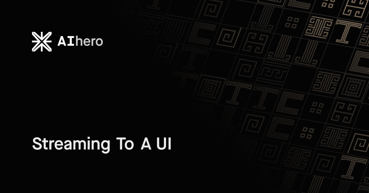 Streaming To A UI | AI SDK v6 Crash Course